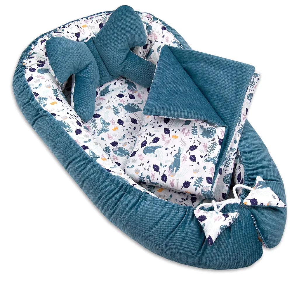 Cocon Bébé Réversible 2 Faces Velvet avec Couverture et Oreiller Épicéa - 3