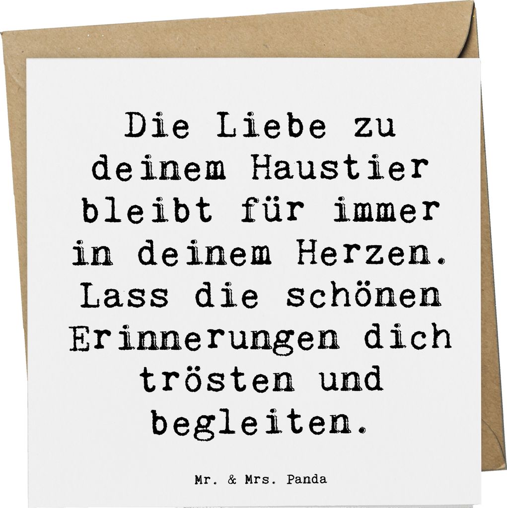 Mr. & Mrs. Panda Grußkarte Spruch Trauerbewältigung Haustierverlust - Weiß - Geschenk, Trostspender, Hoffnung, faltkarte, Trost in schweren Zeit...