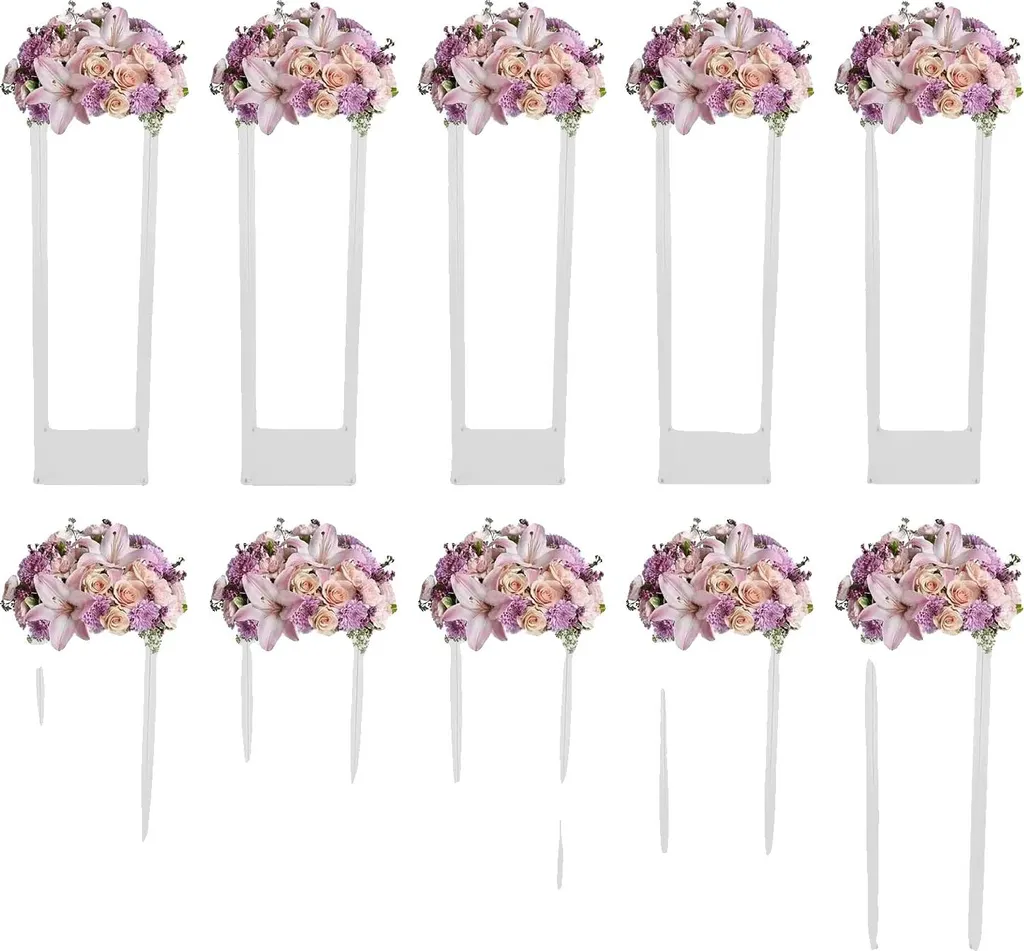 Support fleurs gain de place en acrylique blanc - Rangement facile 60cm