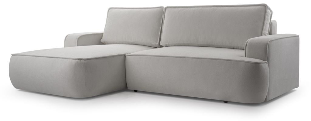 Masseno Ecksofa SOLO mit Schlaffunktion L-Form, Sofa mit Bettkasten, Wohnzimmersofa, Couch, Soffa, Bettsofa, Couchgarnitur- Grau, GERRA 65