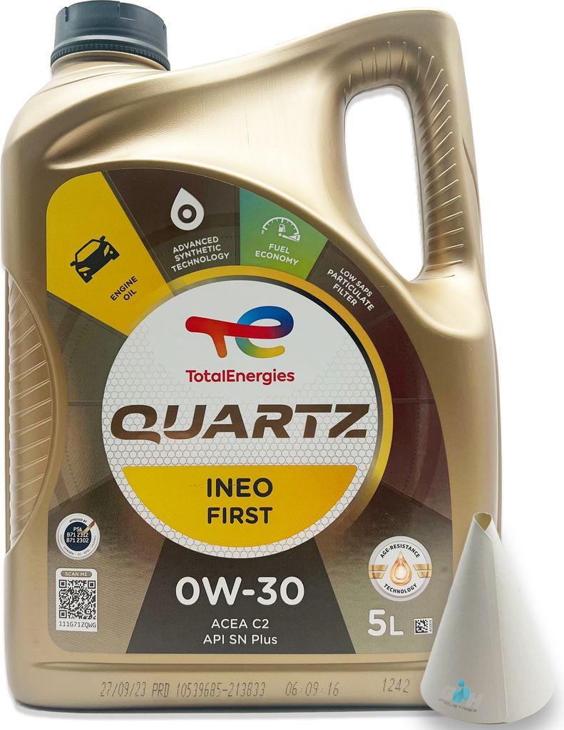 Total Quartz Ineo First 0W-30 | 5 L | B71 2312 B71 2302 | mit Öltrichter