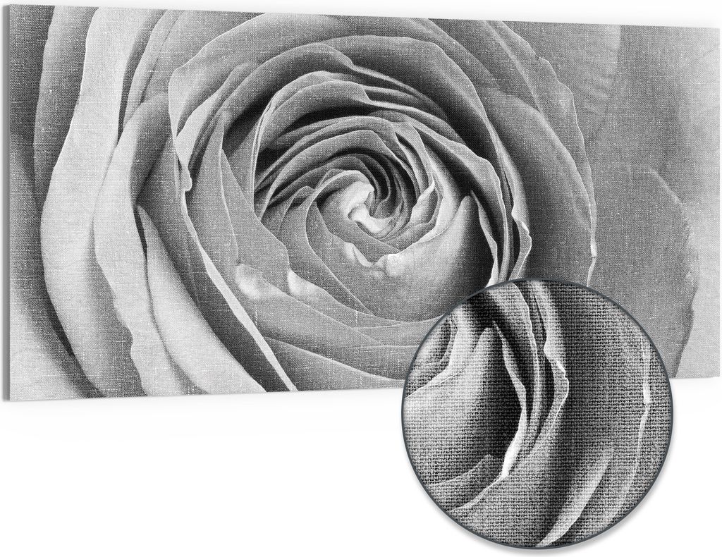 DEQORI Hybrid Leinwand Bild 100x50 cm 'Eleganz in Grau' Wandbild Glas flach modern