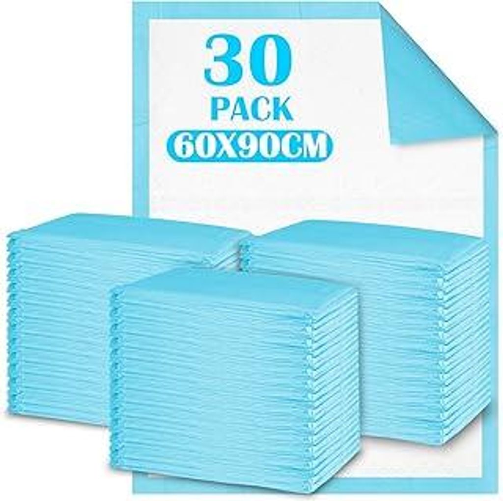 30 Stück Baby Wickelauflage, 60 × 90 cm Inkontinenzunterlage Wickelunterlage Einweg, Baby Changing Mat für Unterwegs, Hygienisch mit Superabsorb...