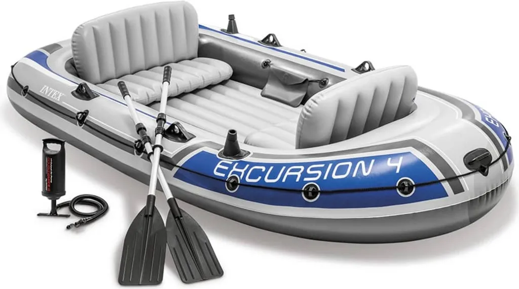 Bateau pneumatique de pêche Intex Excursion 4 tout équipé pour 4 adultes