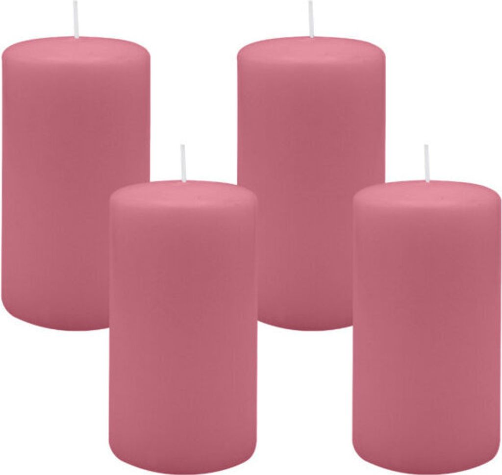 4er Set Adventskranzkerzen Antique Pink Ø 70 x 130 mm