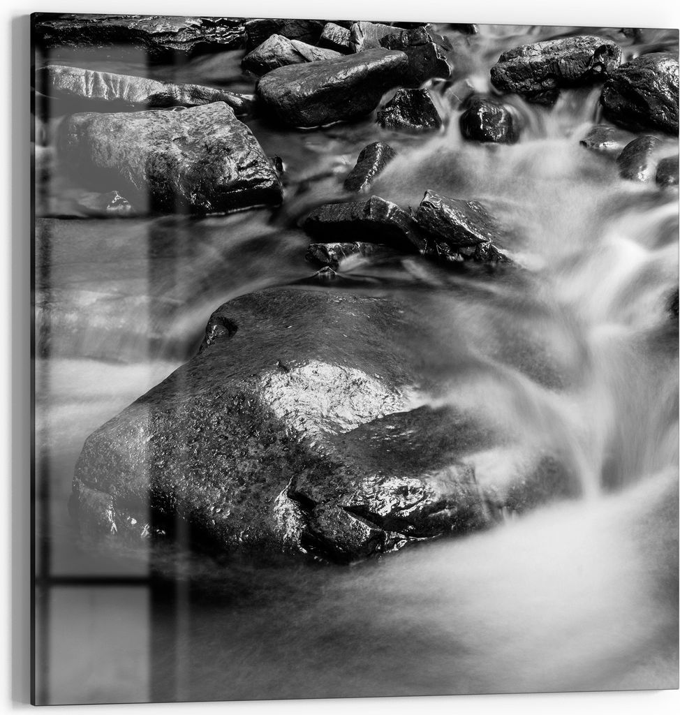 DEQORI Magnettafel Glas 30x30 cm 'Fluss der Zeit' beschreibbar Whiteboard Pinnwand Küche