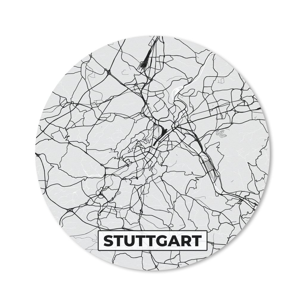 MuchoWow Mauspad Mousepad Deutschland - Stadtplan - Stuttgart - Karte 30x30 cm - Mousepads - Maus Mat - Pad - Mausunterlage - Tischunterlage - Sc...