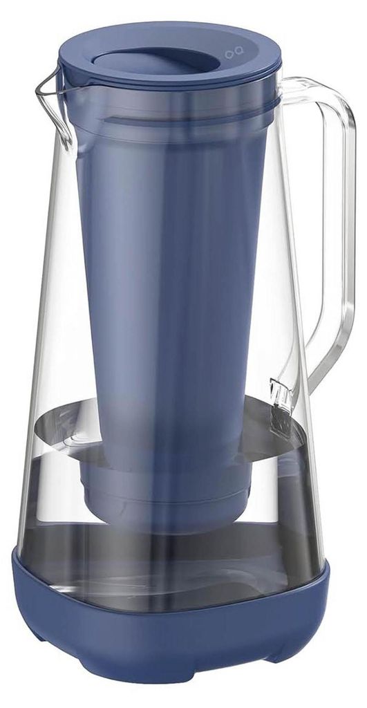 GLACIER FRESH, 1,7 L, Wasserfilter-Kanne, Aktivkohle + Ultrafiltration, reduziert Chlor, Fluorid, Kalk, Schwermetalle, Blau