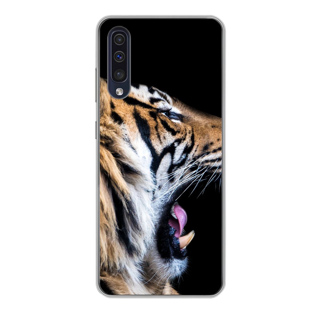 MuchoWow Handyhülle Schutzhülle Hülle für Samsung Galaxy A50 Tiger - Tiere - Porträt Silikon Softcase Handy Hülle - Mobiltelefonhülle