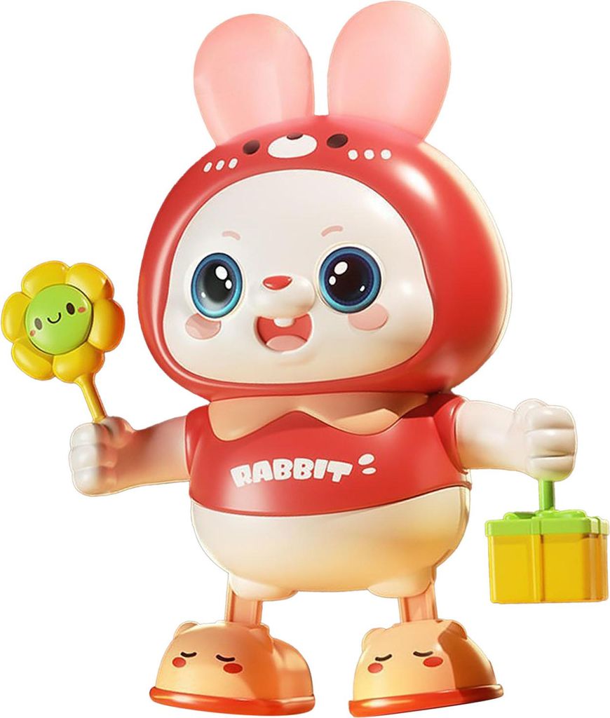 Musical Dance Bunny Spielzeug Head Up Training Elektronisches Tanzen für Neugeborene Zuhause im Freien Rosa