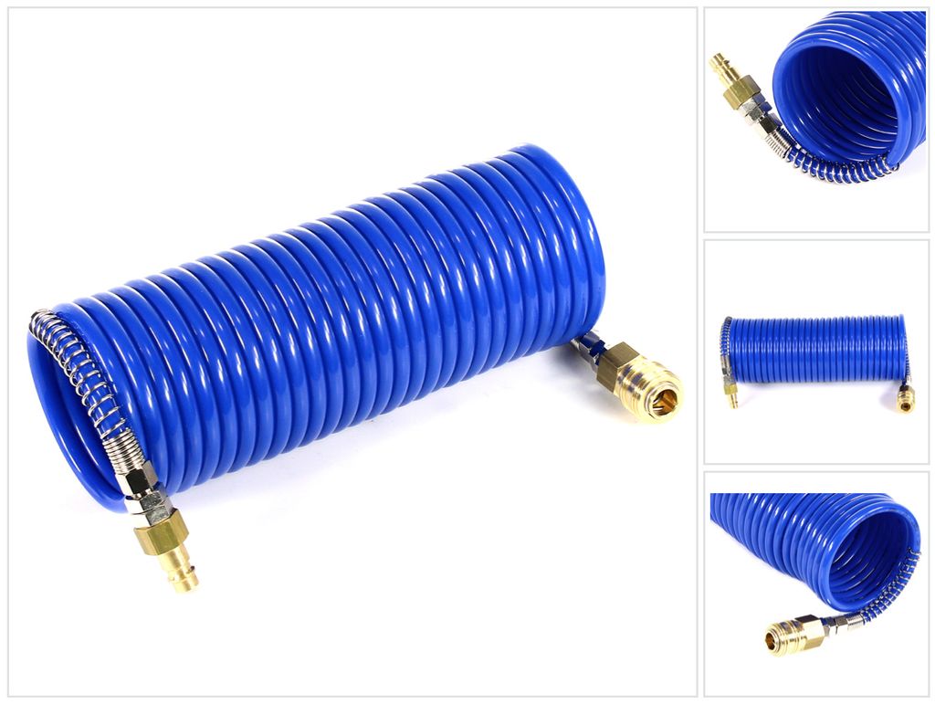 Prebena Z160.11 Spiralschlauch 7,5m mit Kupplung und Stecknippel Kompressor Zubehör