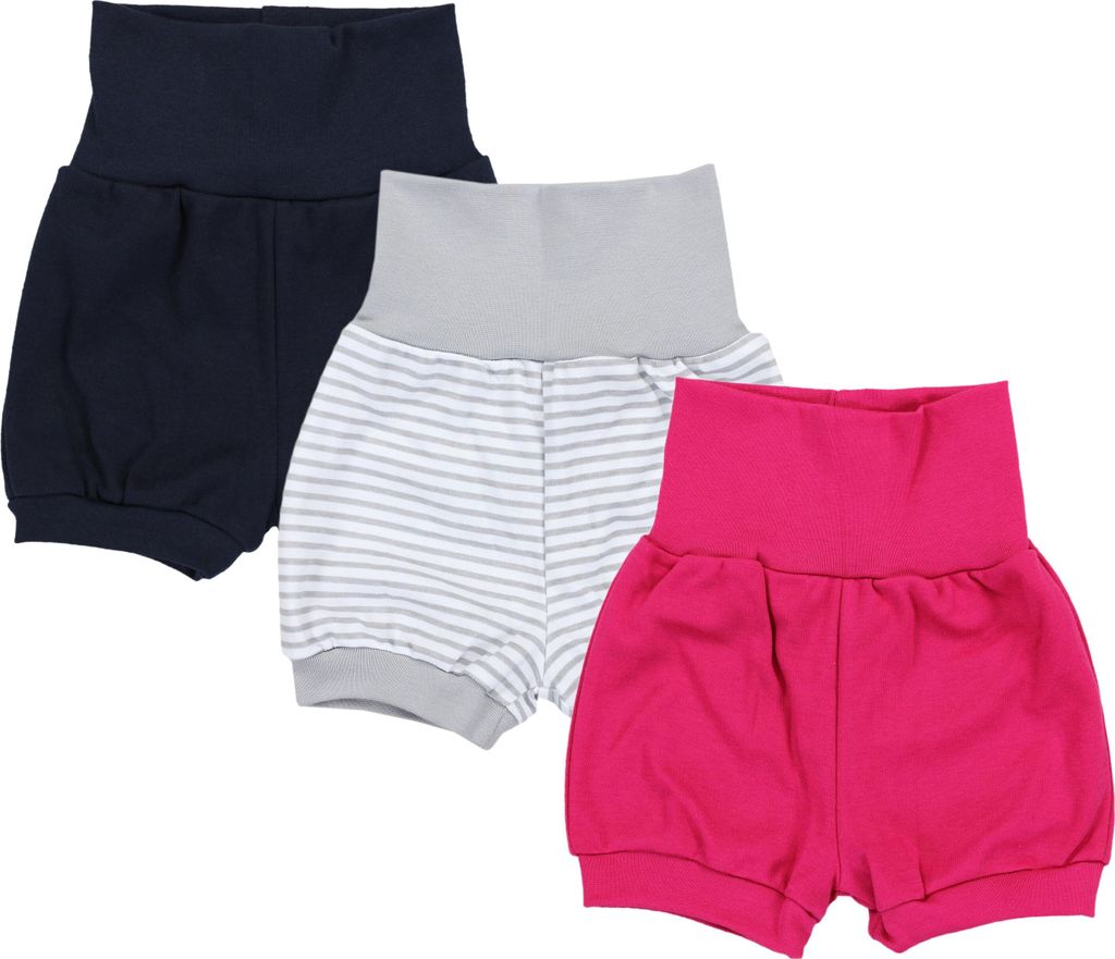 TupTam Baby Mädchen Kurze Pumphose 3er Pack, Farbe: Farbenmix 2, Größe: 86-92