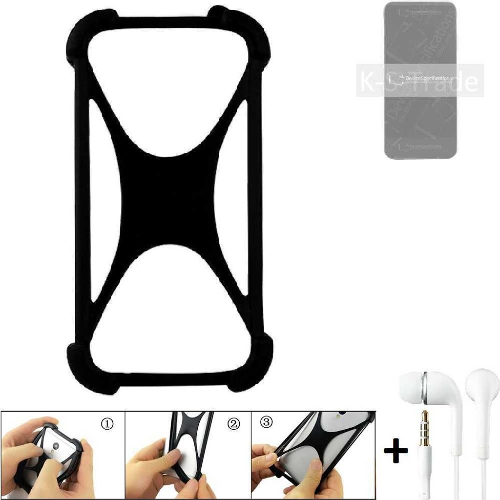 K-S-Trade Handy-Hülle + headphones kompatibel mit HiSense F70 Schutz-Hülle Bumper Silikon Cover Case Silikoncase Silikonbumper TPU Softcase