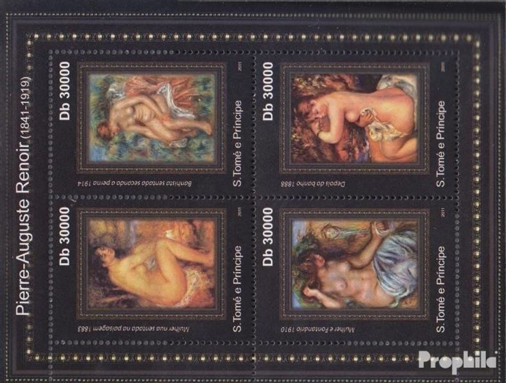Briefmarken Sao Tome e Principe 2011 Mi 4881-4884 Kleinbogen (kompl.Ausg.) postfrisch Gemälde