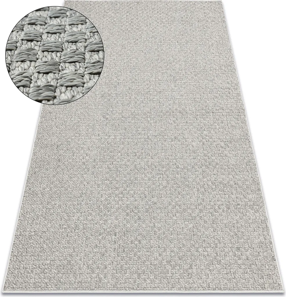 Tapis ORIGI 3661 Gris 194x290 cm - Tissage Plat SISAL Aspect Cordon
