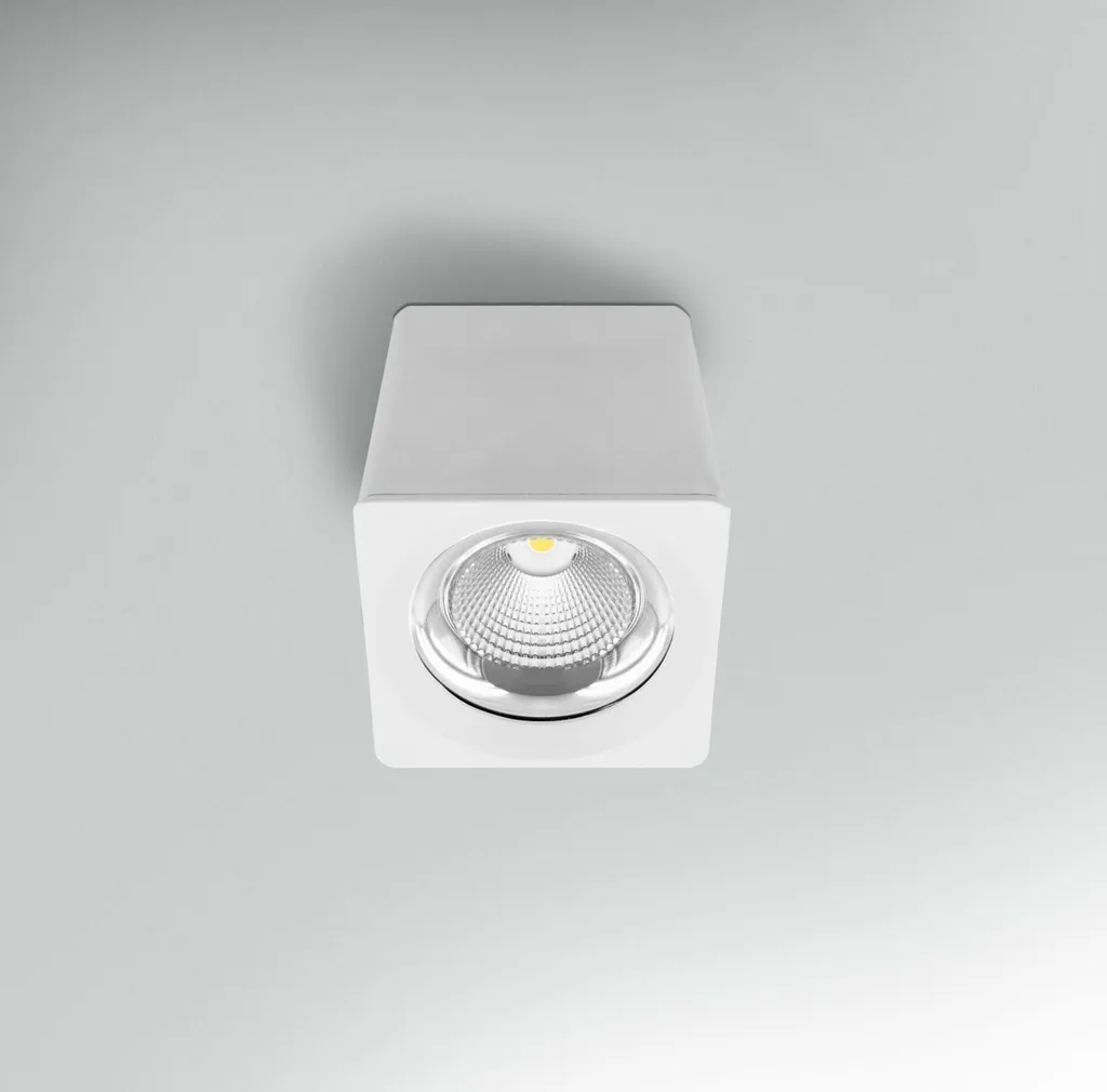 Spot de Plafond LED Carré Blanc Design Cube 10W 230V pour Intérieur