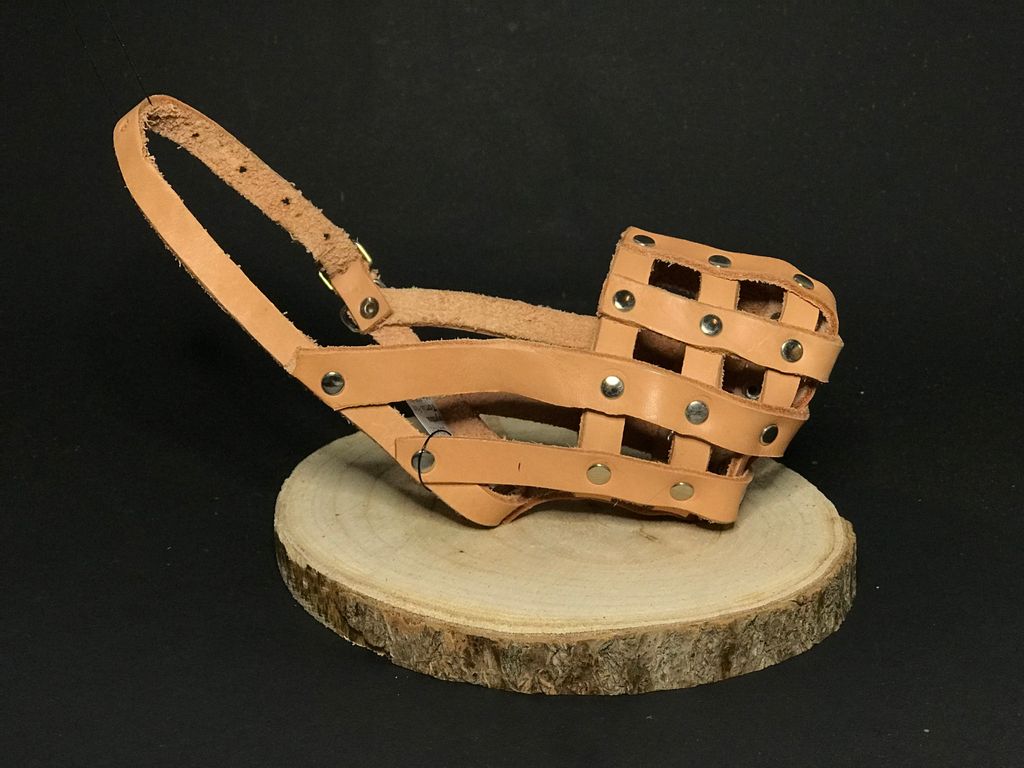 Palkar-Maulkorb aus Leder für Hunde in Größe. 1 20 cm x 6 cm natur