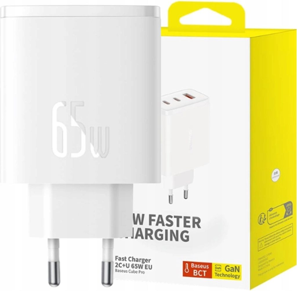 Baseus Szybka Ładowarka Sieciowa Gan5 Usb 2X Usb Typ C 65W Immagine del prodotto 