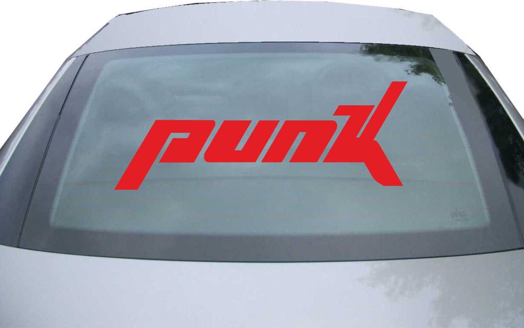 Indigos UG - Aufkleber Heckscheibe & Motorklappe DE7061 - rot - 600x486 mm - Punk Schriftzug Musikrichtung Style - Auto Scheiben Fenster Heckklappe...