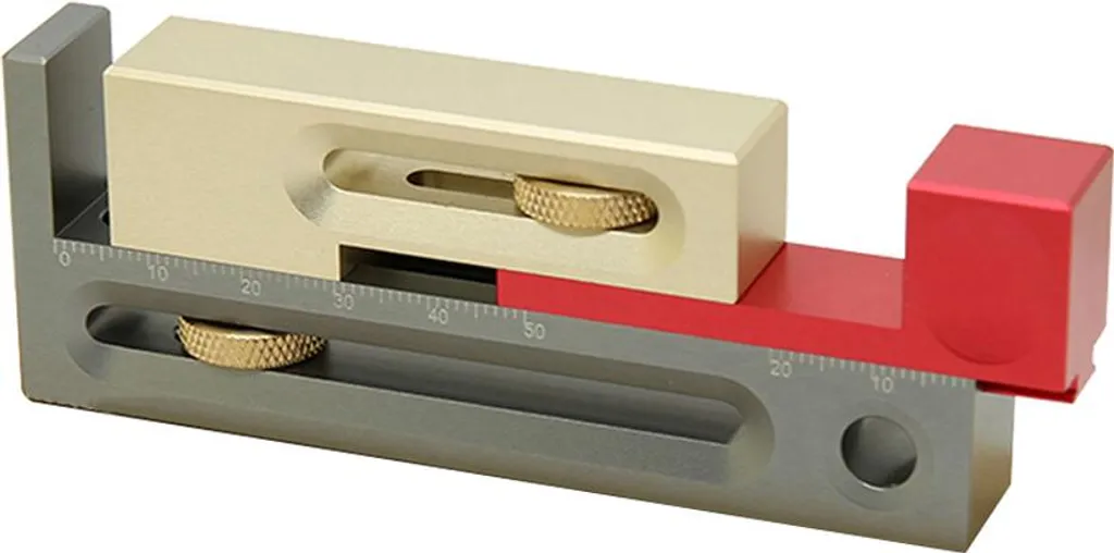 Gabarit de réglage pour rainures et tenons en bois avec bloc de mesure S10