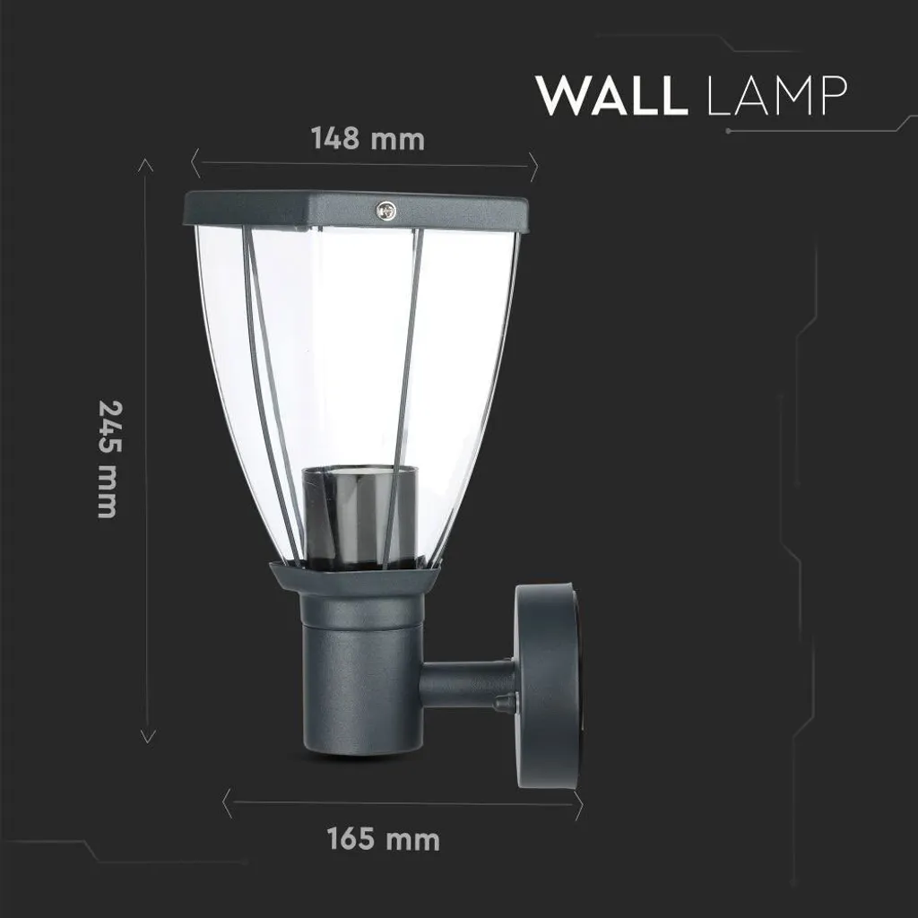 Lampe de Façade Anti-Corrosion IP44 E27 - Solution Éclairage Up Grise - 7