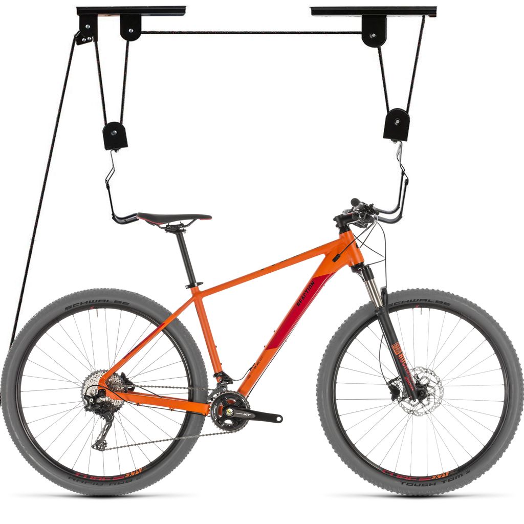 2 x Fahrradlift im Set, mit Seilzug, universal Fahrradhalterung, zur  Deckenmontage, für 2 Fahrräder