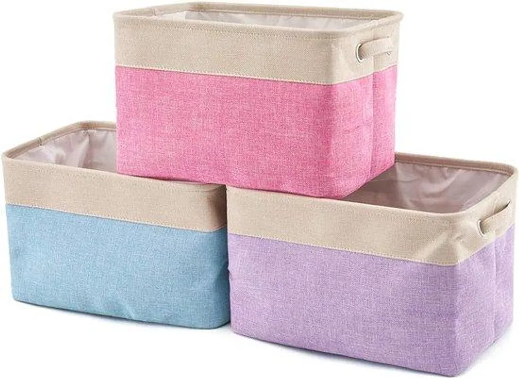 Boîtes de rangement en tissu pour jouets et vêtements enfant - Lot 3