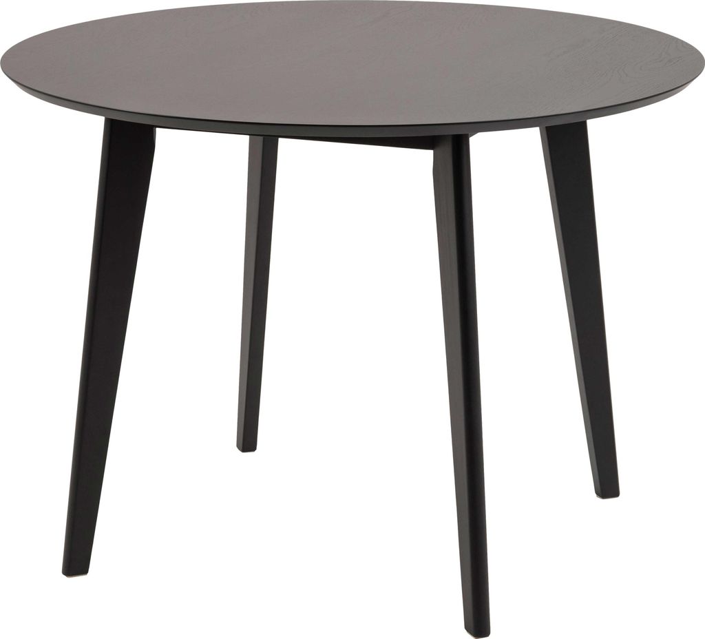 Actona Roxby, Rundform, Fester Tisch, Schwarz, Gummibaumholz, 4 Bein(e), Schwarz