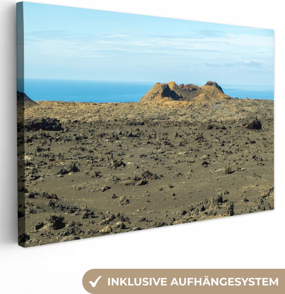 OneMillionCanvasses - Leinwandbilder - 150x100 cm, Die vulkanische Landschaft von Lanzarote, Wandbilder Kunstdruck Wanddekoration