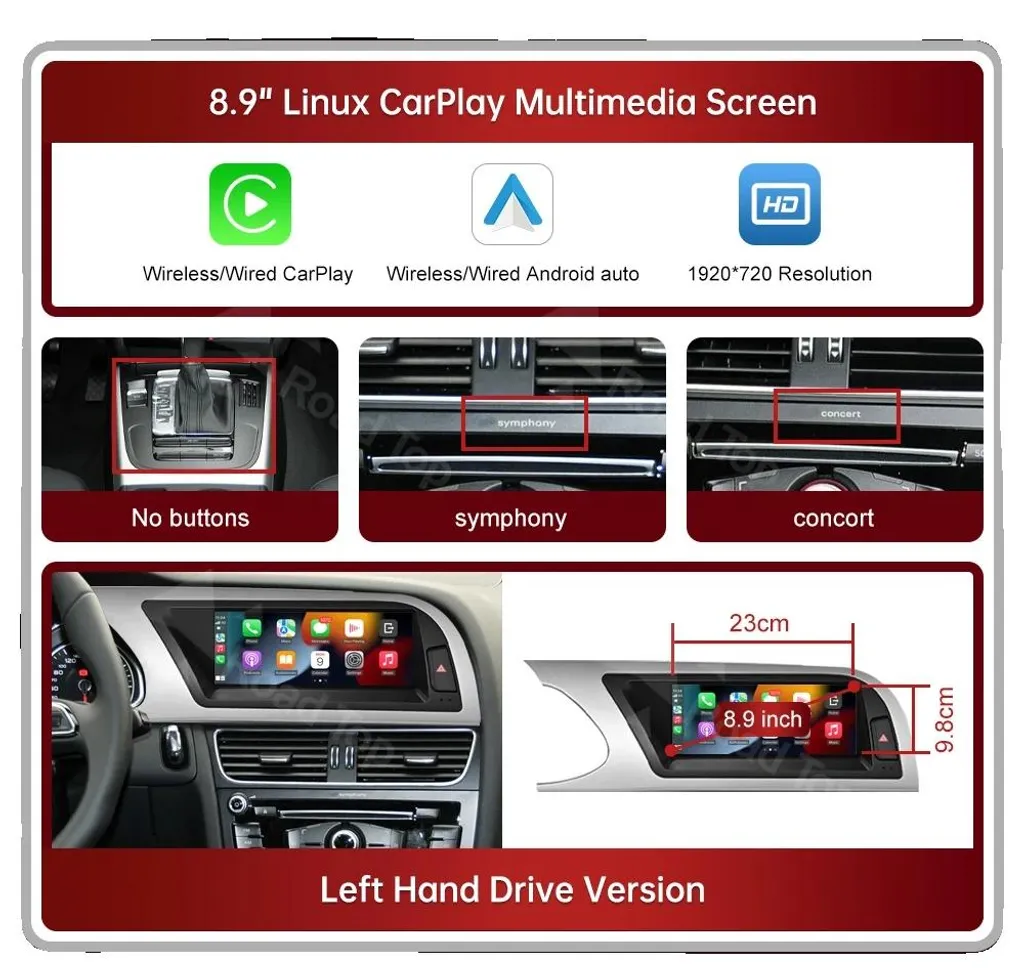 Autoradio Écran Tactile Multimédia 89 LHD AUTO avec CarPlay et Android