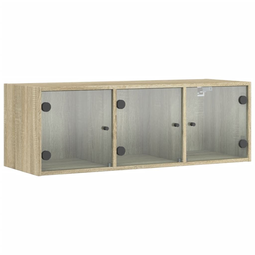 Armadio a muro con ante in vetro rovere Sonoma 102x37x35 cm Immagine del prodotto 
