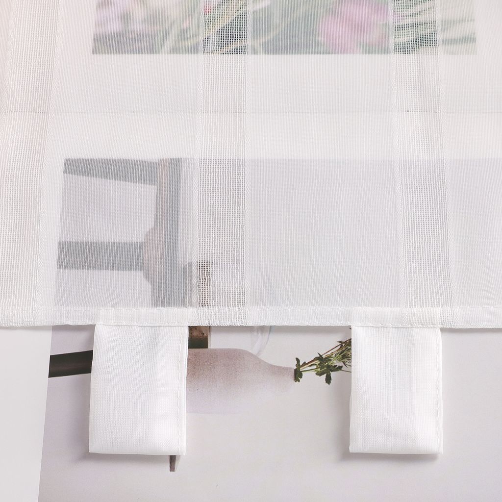 Joyswahl Küchengardinen 'Ella' – 2er Set, Transparent, Leinenoptik, Kräuselband, Weiß, Größe 66x61 Cm (BxH)