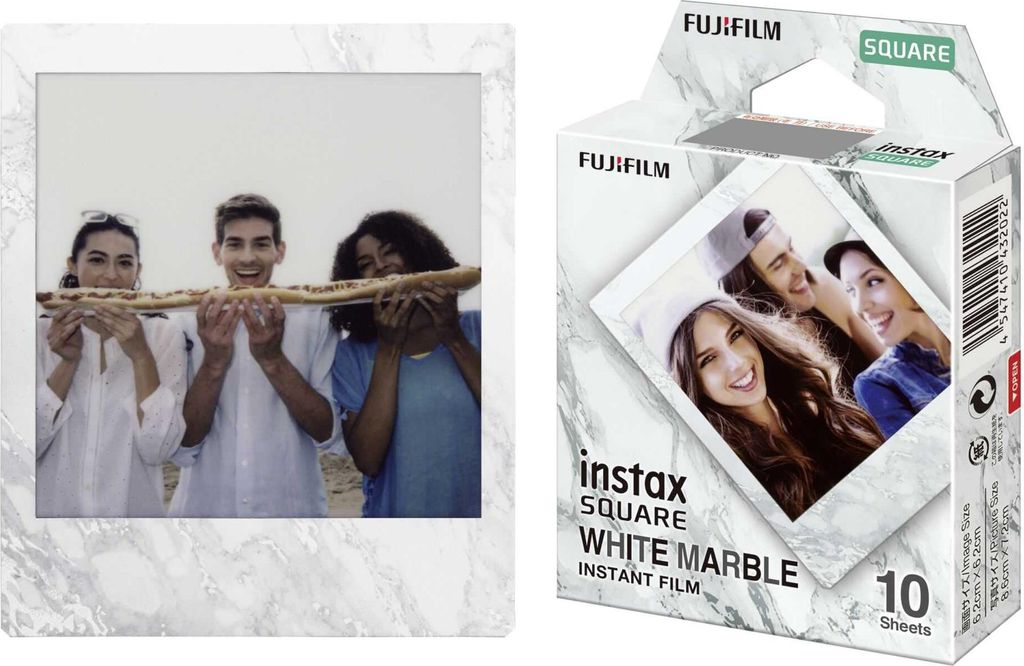 1 Fujifilm instax Square Film white marble