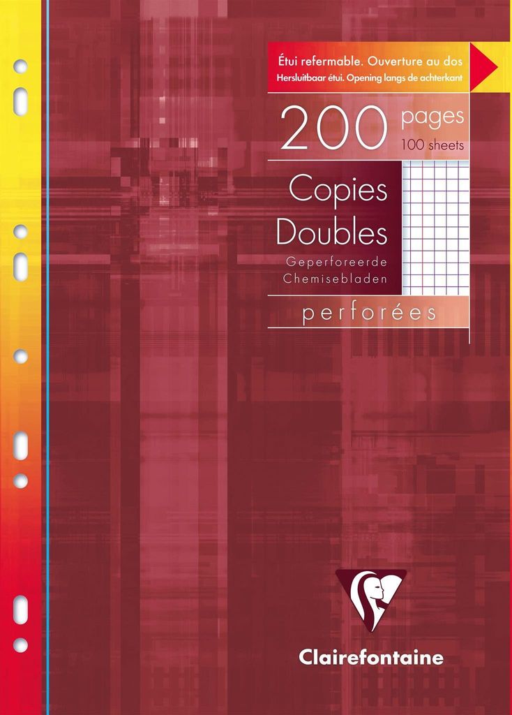 Clairefontaine Kanzleipapier DIN A4 kariert mit Rand 90 g/qm 100 Blatt