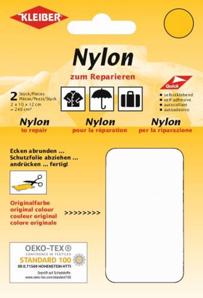 KLEIBER Nylon-Flicken selbstklebend weiß 100 x 120 mm Produktbild 
