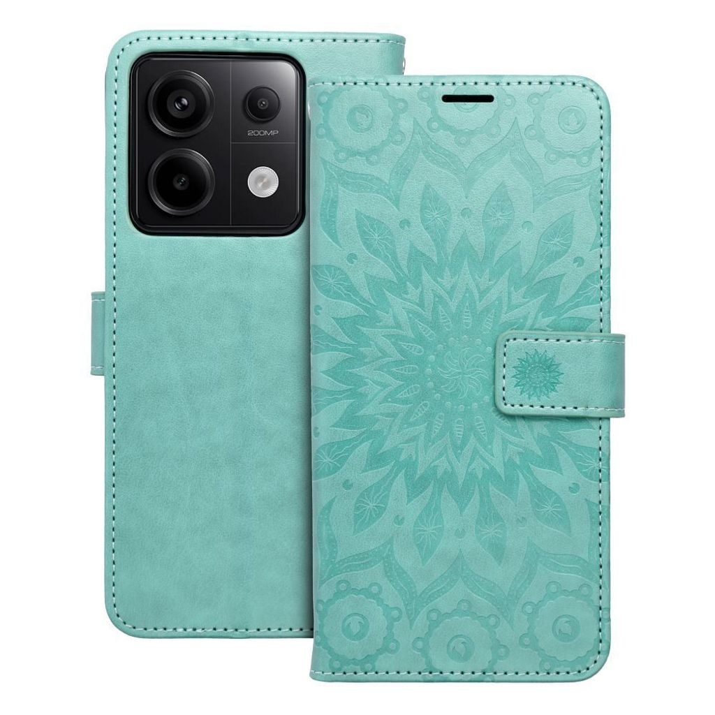 MEZZO Book Case passend für XIAOMI Redmi NOTE 13 PRO 5G Mandala grün