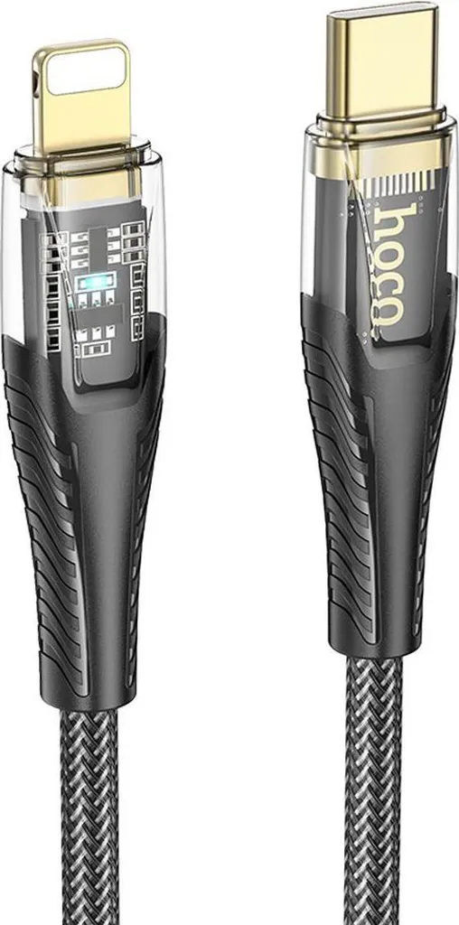 Cavo da USB C a Lightning Hoco PD 27W 1,2 m U121 nero trasparente