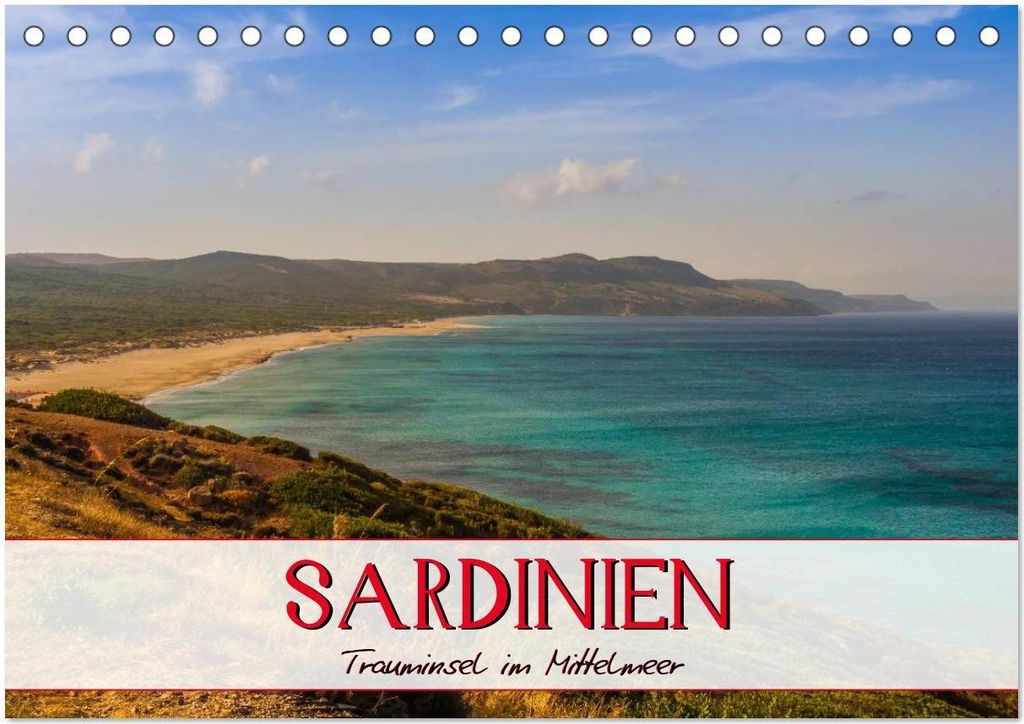 Sardinien Panoramakalender (Tischkalender 2026 DIN A5 quer), CALVENDO Monatskalender