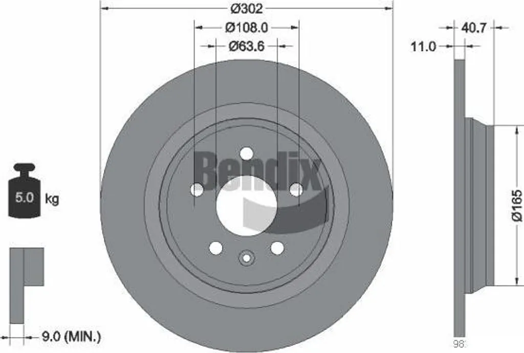 Disque de frein haute résistance Bendix BDS1222 compatible Volvo V60