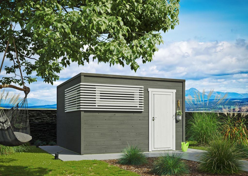 Fjordholz Gartenhaus Modell Q-BIC Modern 44 D