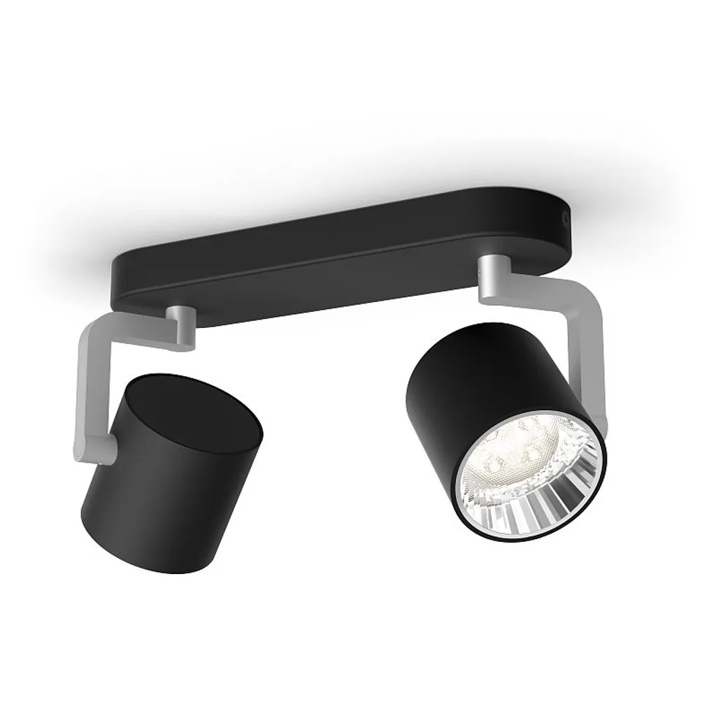 Éclairage Salon et Bureau Spot LED Philips Byrl Noir Ambiance Variable x2