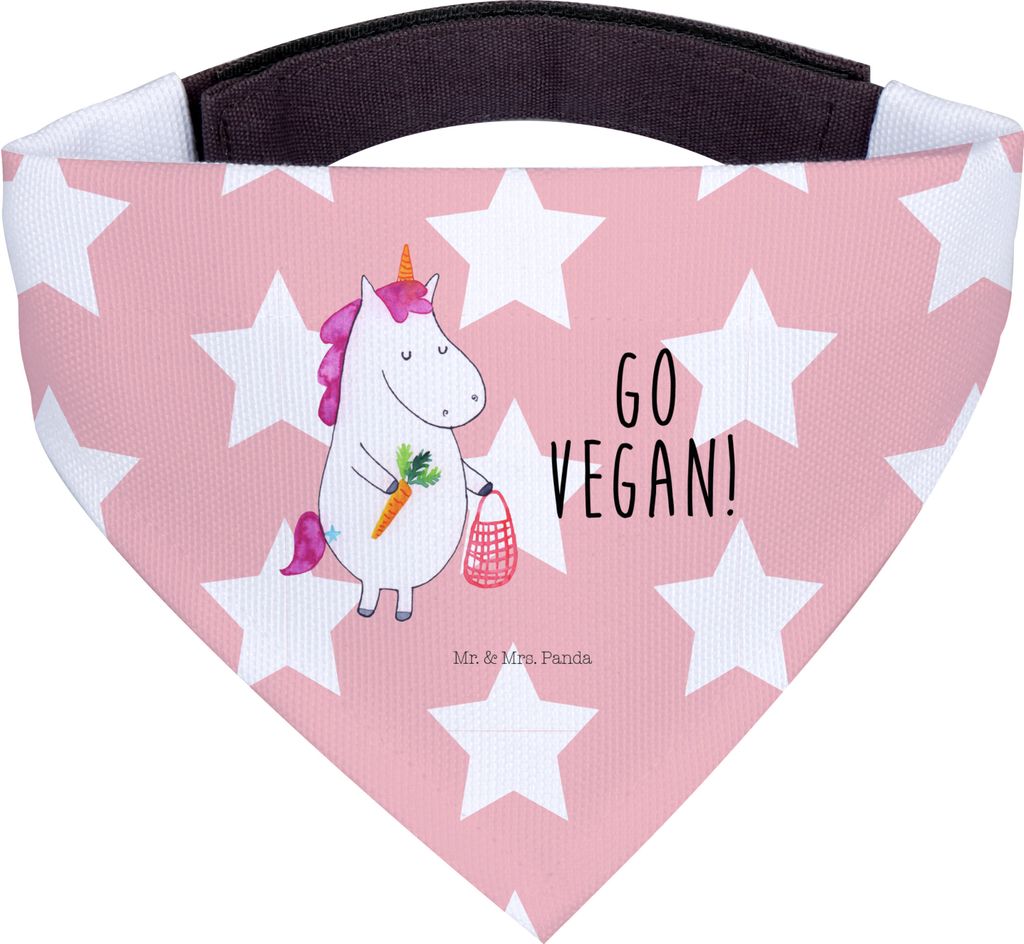 Mr. & Mrs. Panda Hunde Halstuch Einhorn Vegan - Rot Pastell - Geschenk, Veganismus, Hals Tuch, Gesund Leben, essen, Hund, Bandana, für, Unicorn, V...