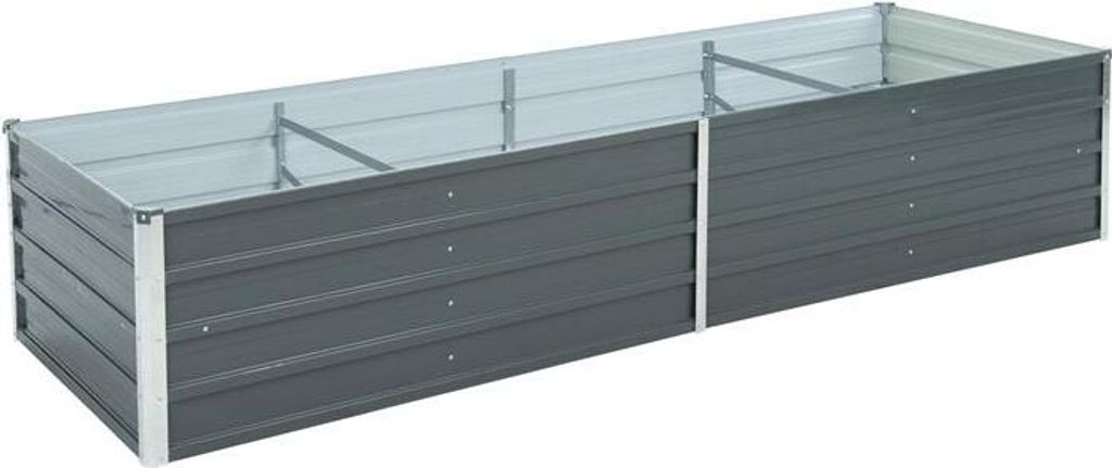 Metall Blumenbeet Hochbeet 320x80x77 cm Grau Pflanzbeet Produktbild 