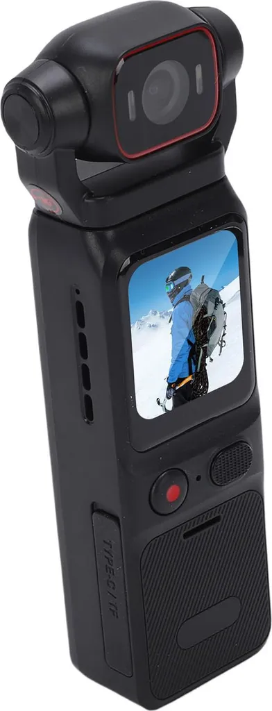 Caméscope de poche 4K avec tête pivotante 180° et stabilisateur 6 axes