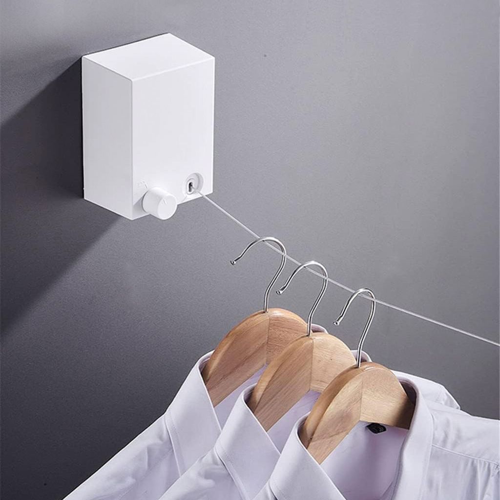 Bewello – Ausziehbare Wäscheleine – Wäscheleinendraht mit Stahlkern – Wäschedraht – Alternative zum Kleiderständer – Rollentrocknungs...