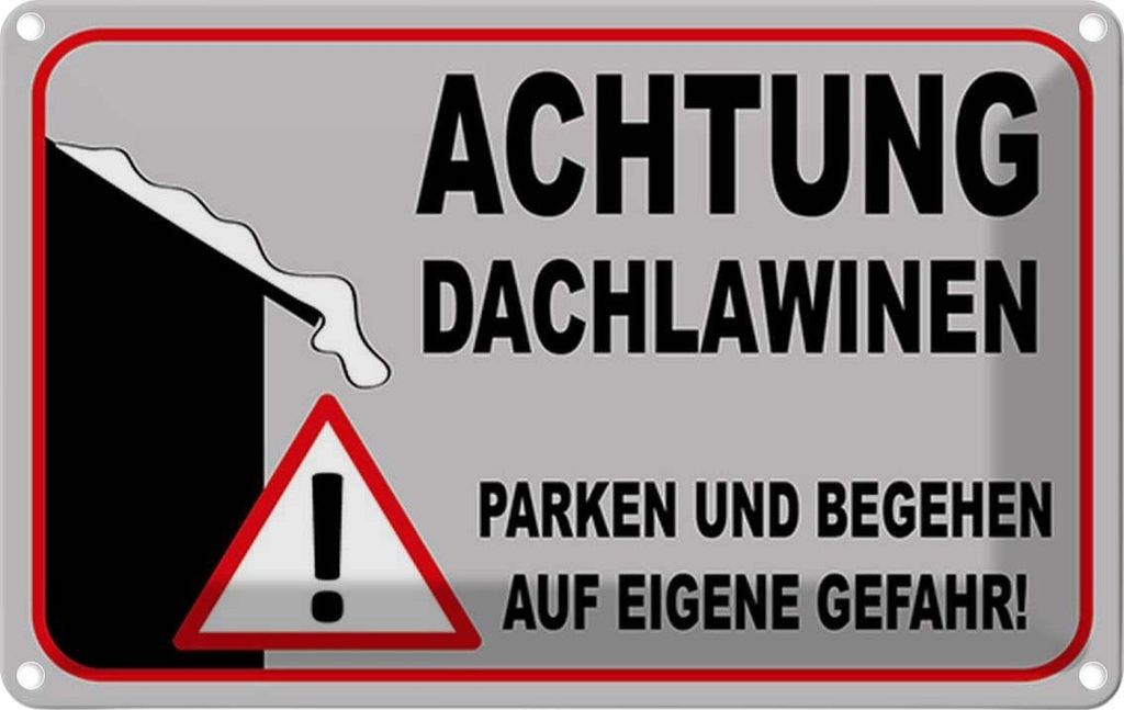 vianmo Blechschild 20x30 cm Achtung Dachlawinen Gefahr Warnschild Hinweisschild Sicherheit Vorsicht