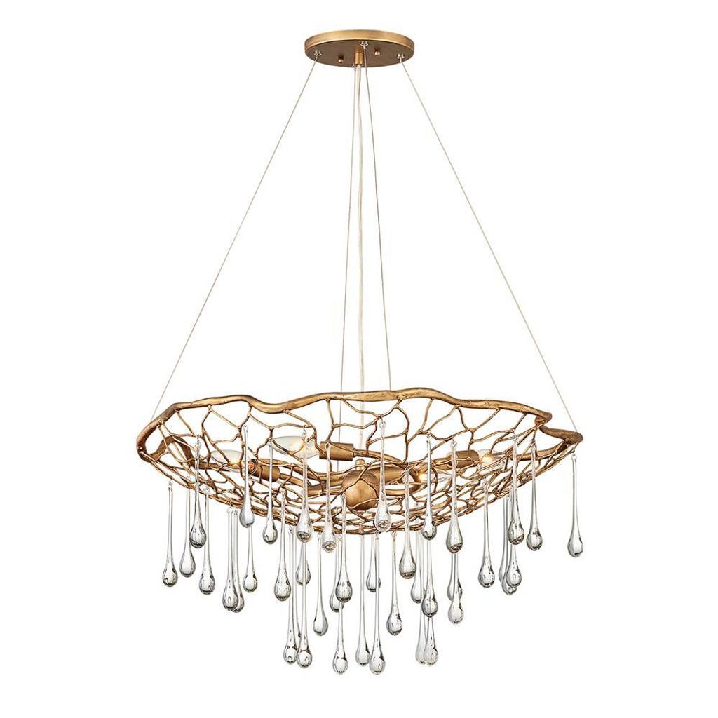 Elstead Laguna Hängeleuchte E14 4-fach Brüniertes Gold Produktbild 