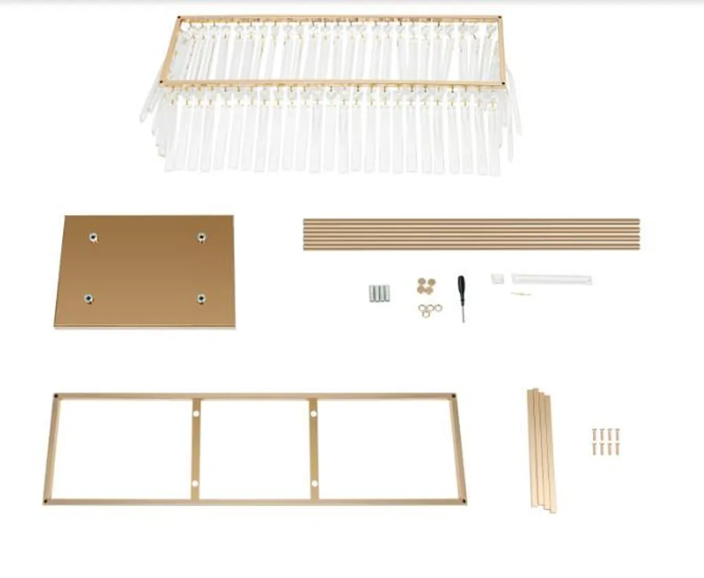Support floral de réception pour centre de table mariage cristal et or - 8