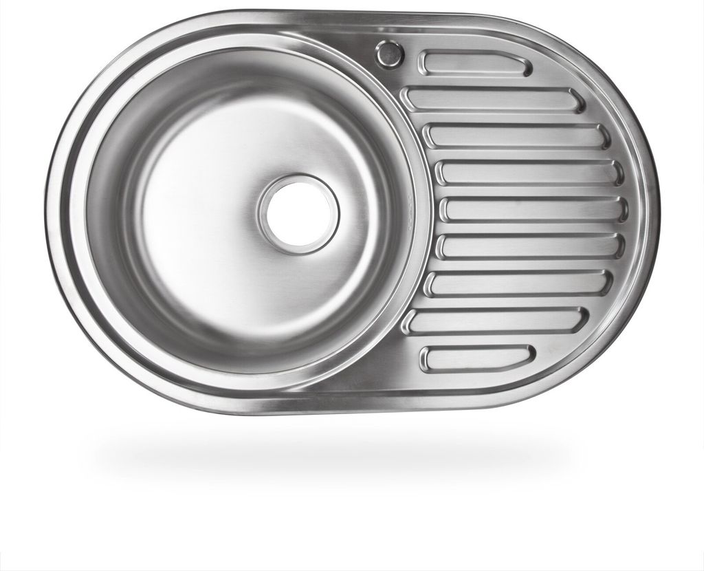 Edelstahl Spüle "Calypso ML" rundes Einbauspülbecken mit Produktbild 