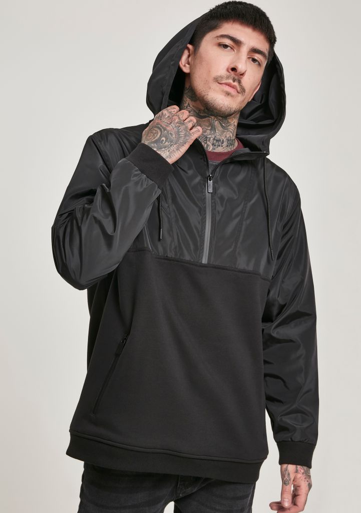 Urban Classics Hoodie Military Half Zip Hoody Black-M
